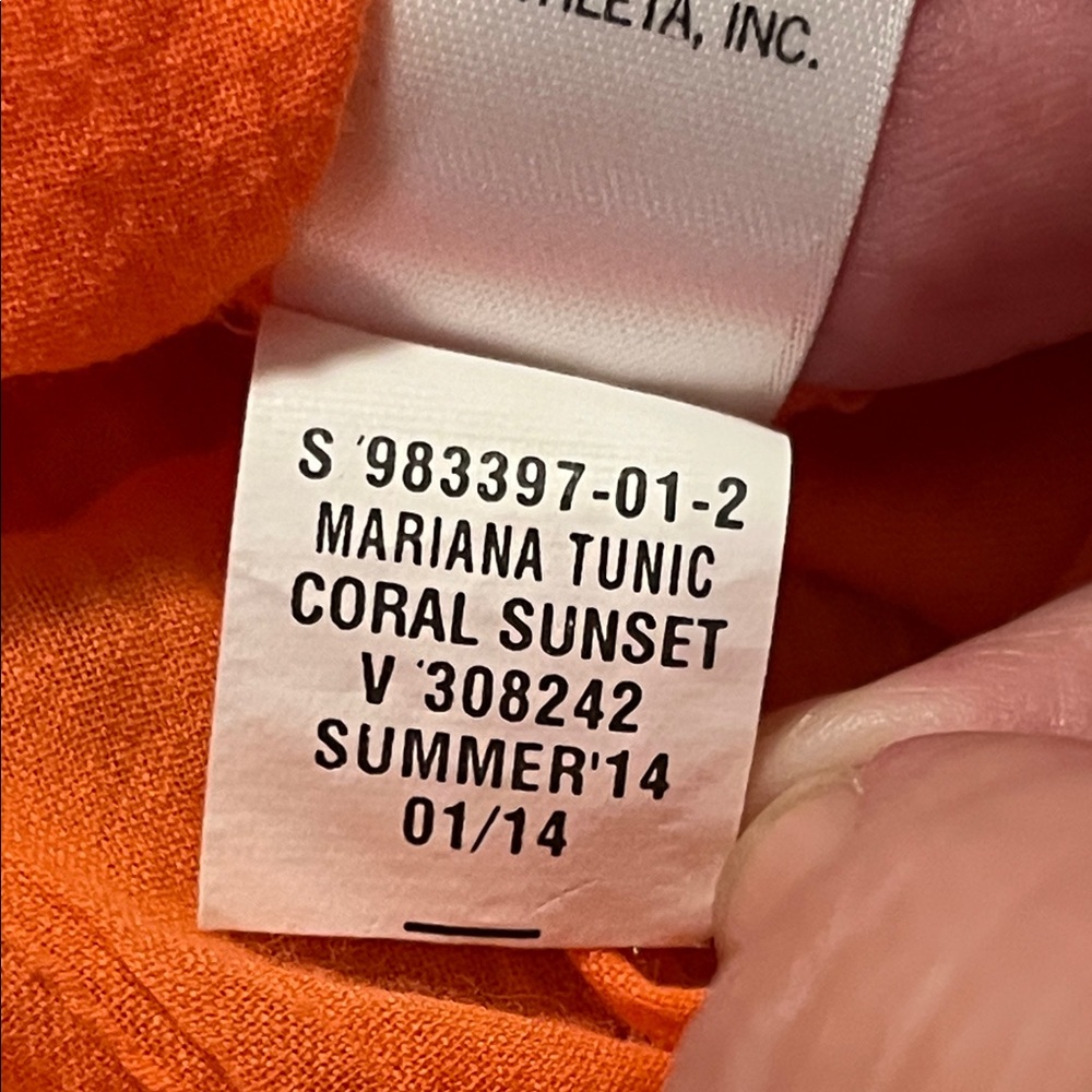 Athleta Vibrant Beautiful Orange Tunic Top Size Small - Picture 7 of 12